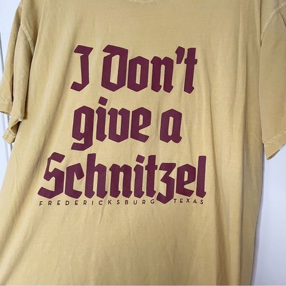 I Don't Give A Schnitzel Funny German Fredericksburg Texas T-Shirt - LG - Picture 2 of 7